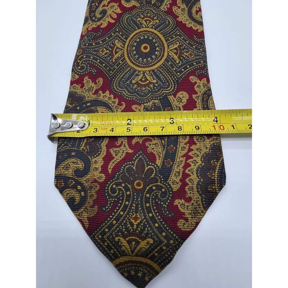 VTG Robert Talbott Paisley Silk Neck Tie Burgundy Gold Gray Men's Tie 59